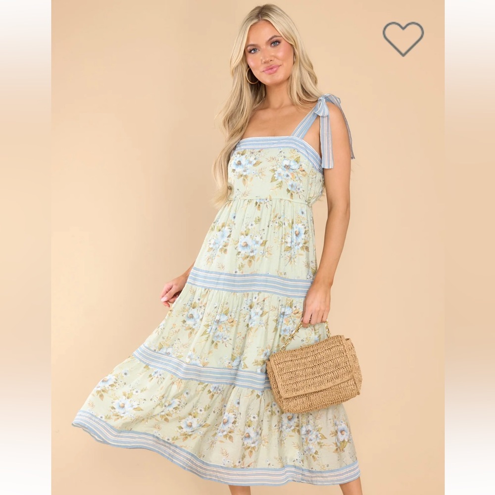 Botanical Bliss Sage Multi Floral Print Maxi
